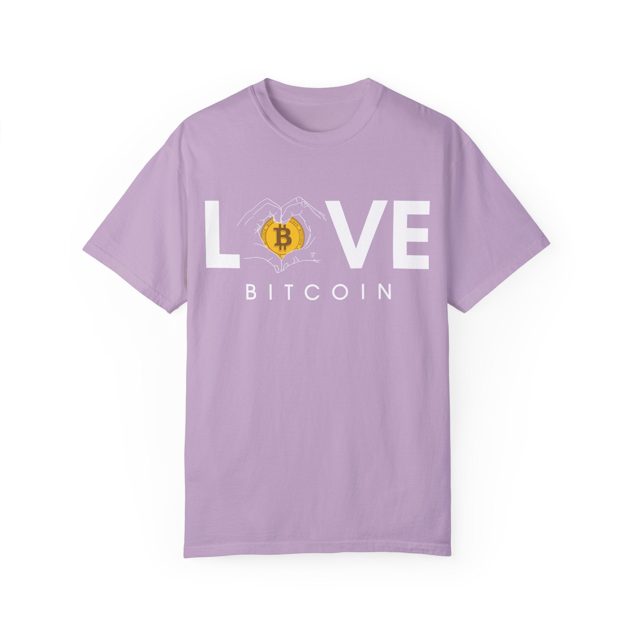 BraggerSwine Unisex Garment-Dyed T-Shirt - Bitcoin Is Love