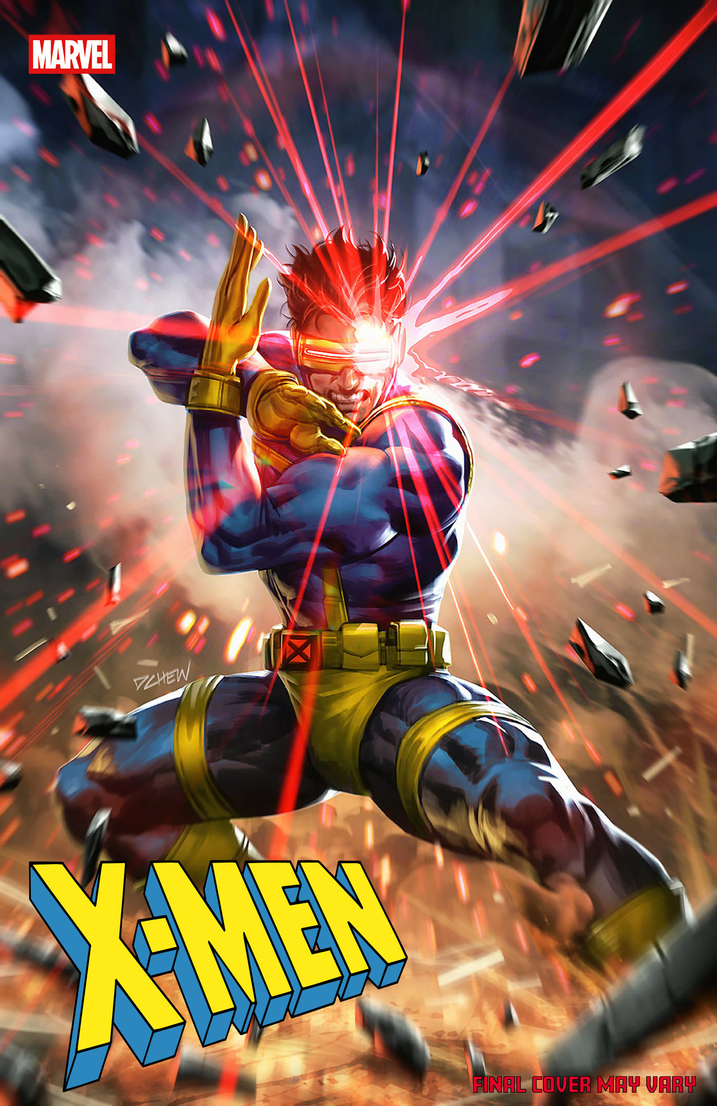 Comic book cover featuring a superhero in action with 'X-Men' branding.