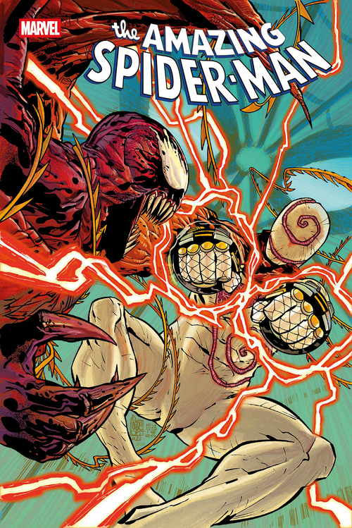 Comic book cover featuring 'The Amazing Spider-Man' with a superhero and villain in action.