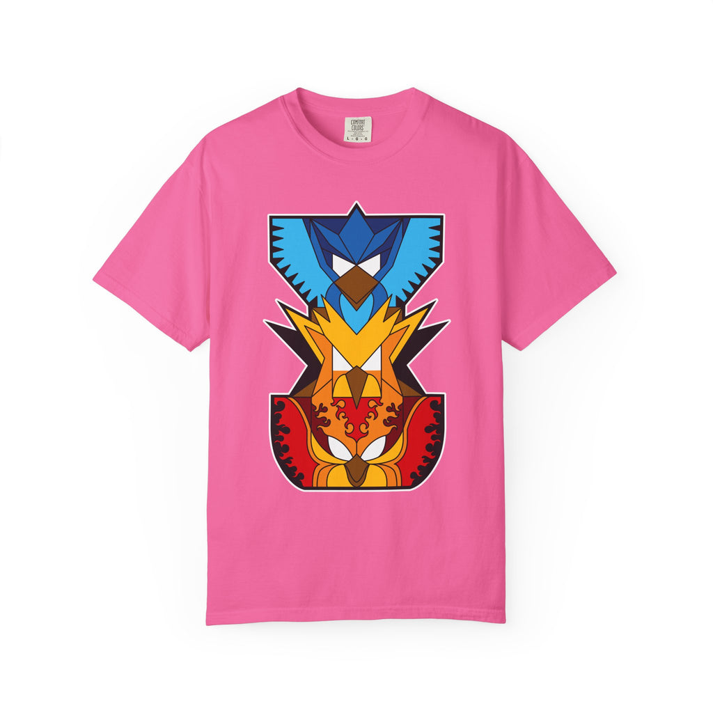 Elemental Totem T‑Shirt — Geometric Fire, Water & Lightning Animal Stack