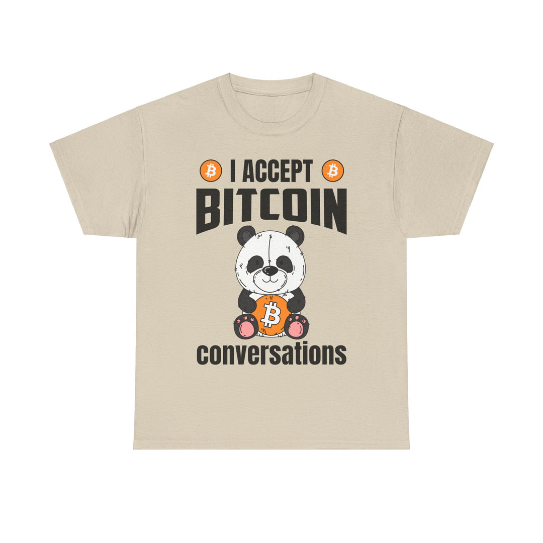 I Accept Bitcoin Conversations Unisex Heavy Cotton Tee