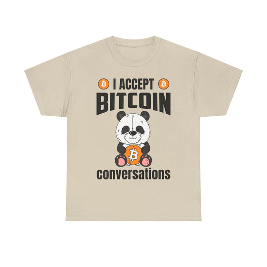 I Accept Bitcoin Conversations Unisex Heavy Cotton Tee