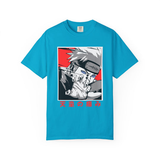 Anime-Style Pain Graphic T-Shirt — Japanese Text “天童の痛み”