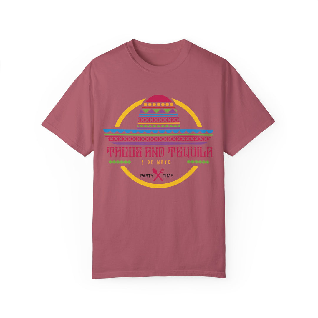 BraggerSwine Unisex Garment-Dyed T-Shirt - Tacos & Tequila Party Time