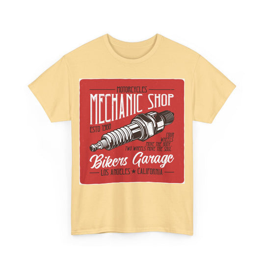 Bikers Garage Los Angeles California Unisex Heavy Cotton Tee