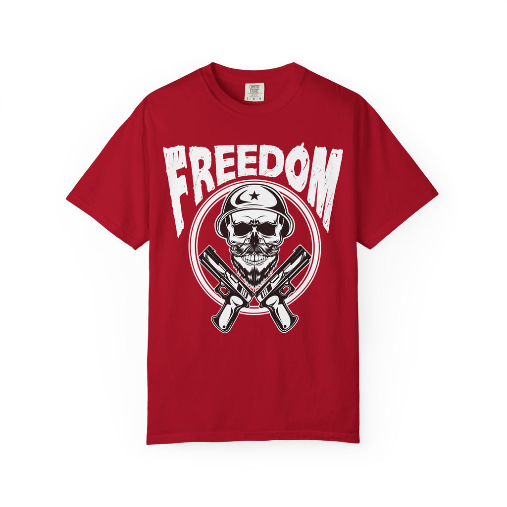 Freedom Skull Vintage Military Skull with Crossed Rifles Graphic