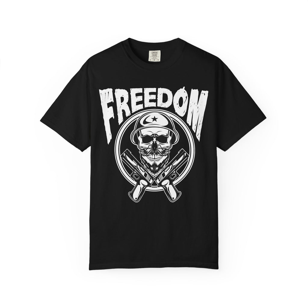 Freedom Skull Vintage Military Skull with Crossed Rifles Graphic