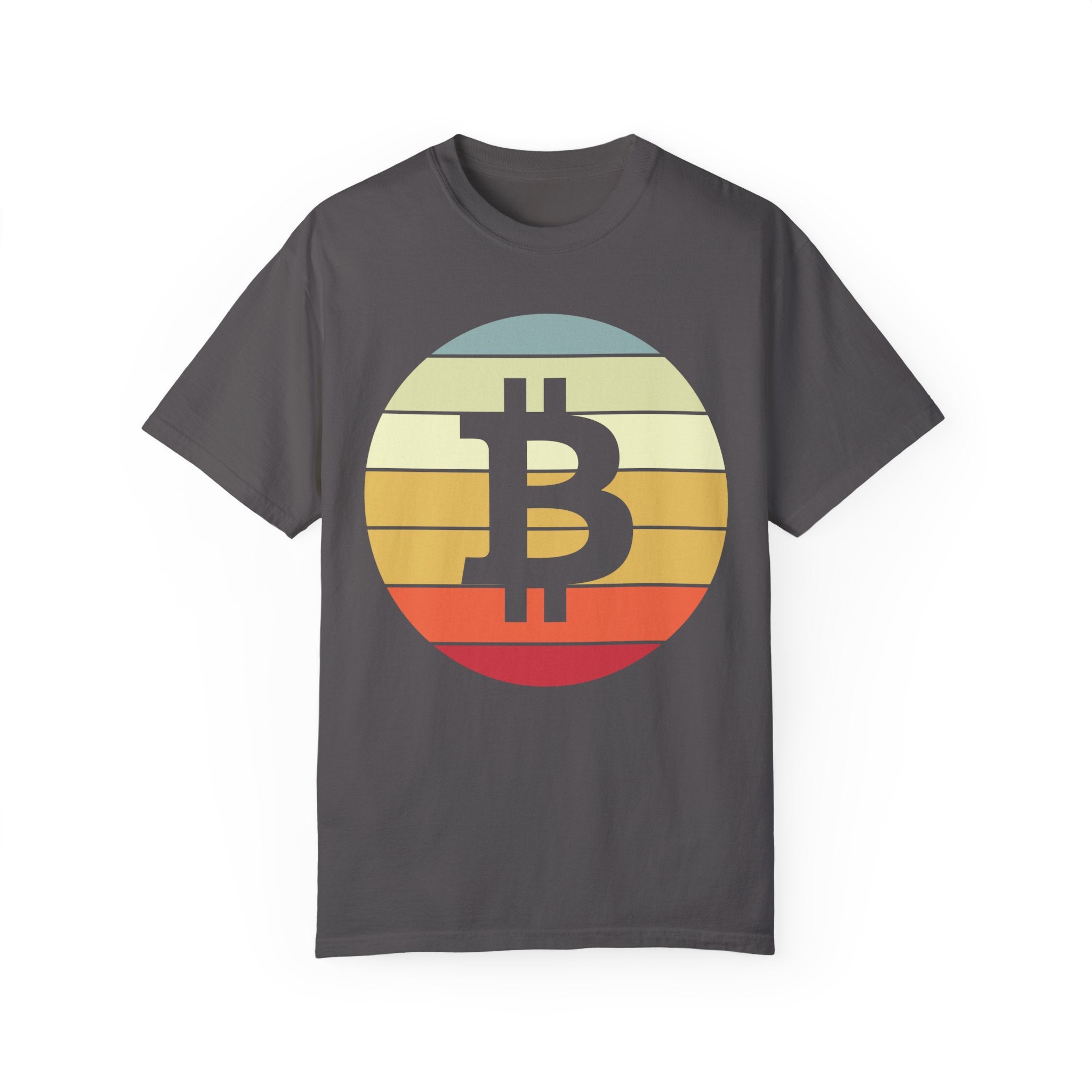 BraggerSwine Unisex Garment-Dyed T-Shirt - Bitcoin Vintage Sunset