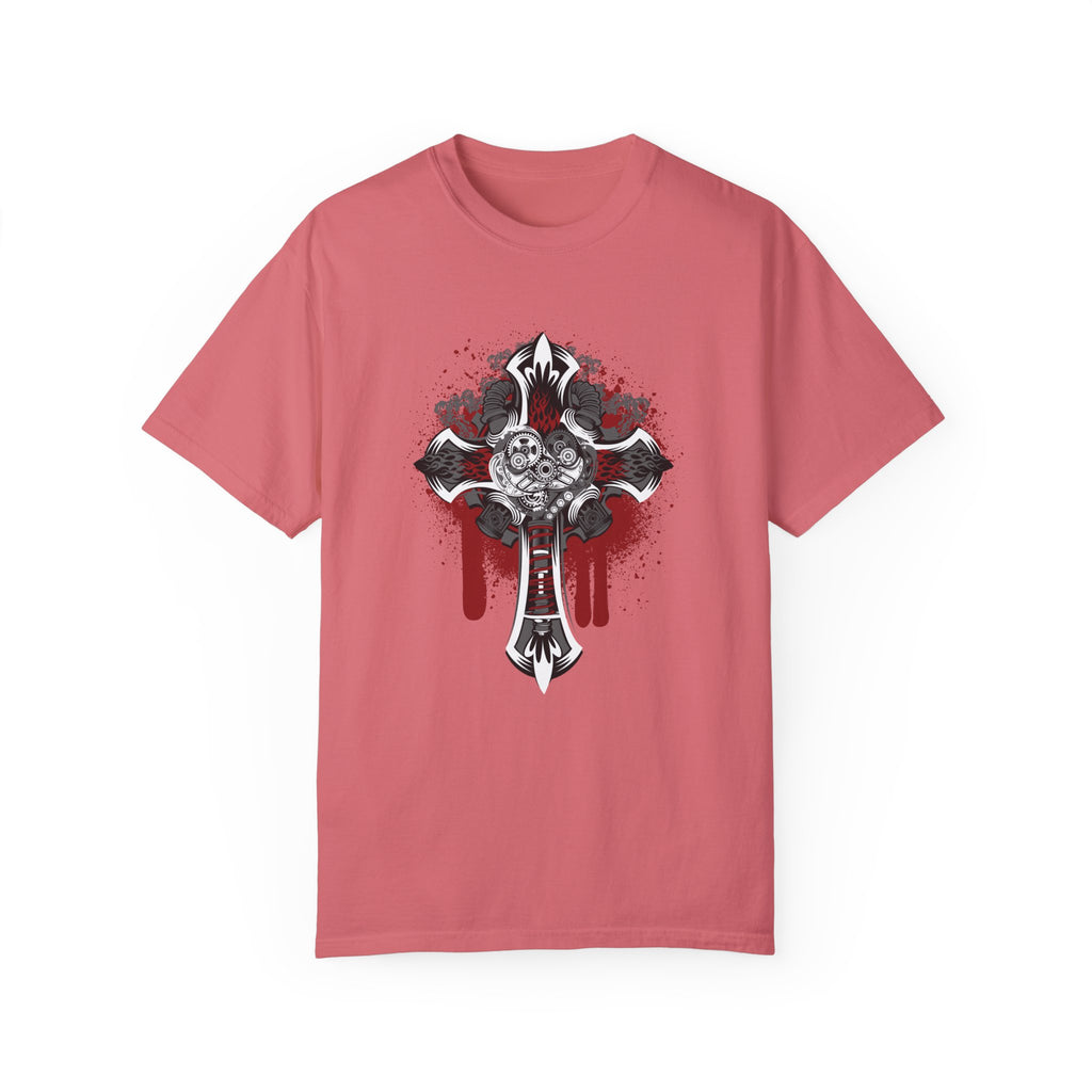 BraggerSwine Unisex Garment-Dyed T-Shirt - Steam Punk Cross
