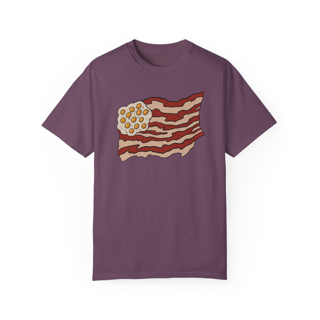 BraggerSwine Unisex Garment-Dyed T-Shirt - Bacon USA Flag
