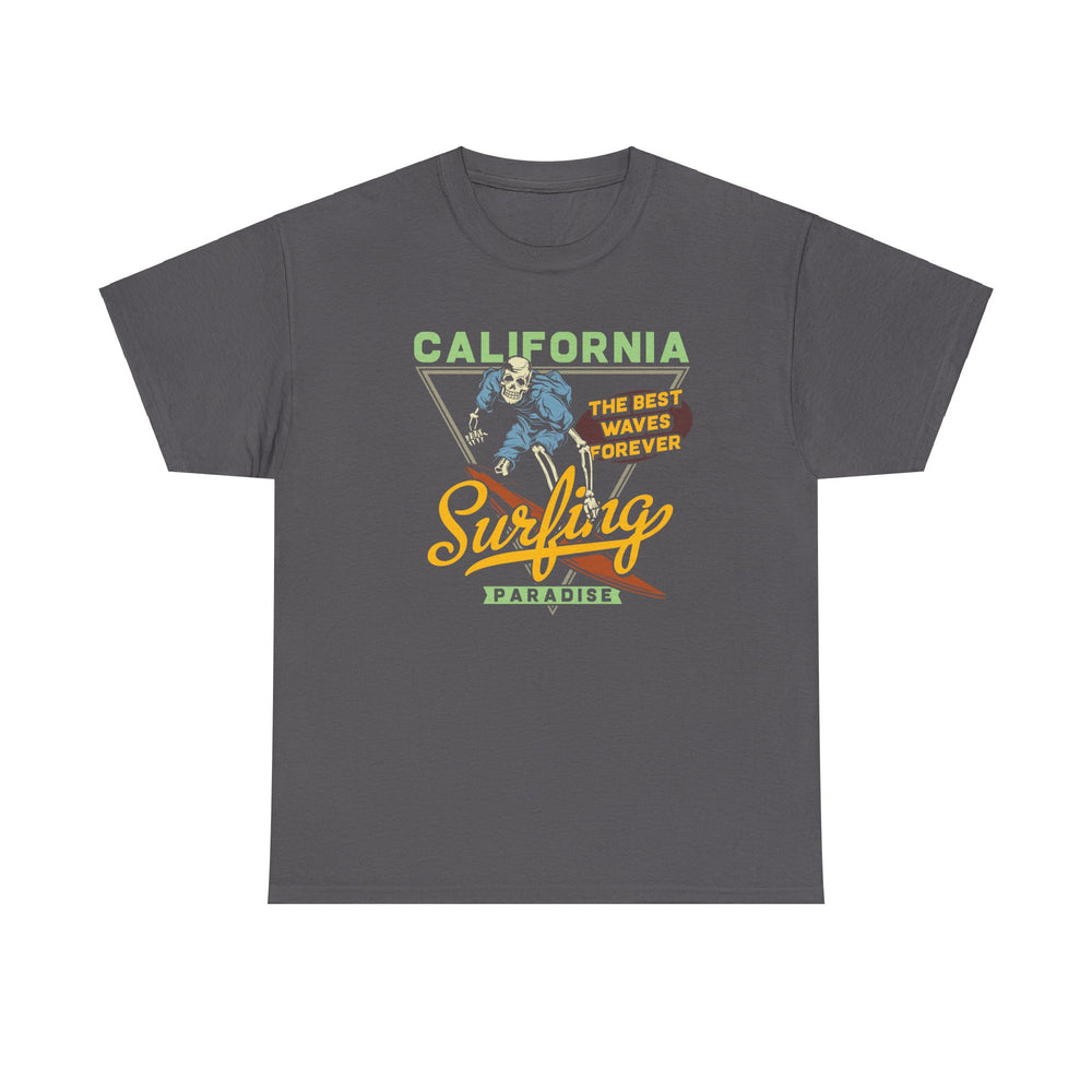 California Surfing Skeleton Unisex Heavy Cotton Tee