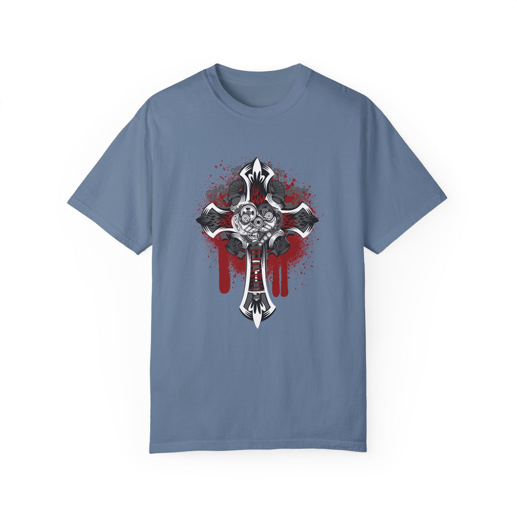 BraggerSwine Unisex Garment-Dyed T-Shirt - Steam Punk Cross