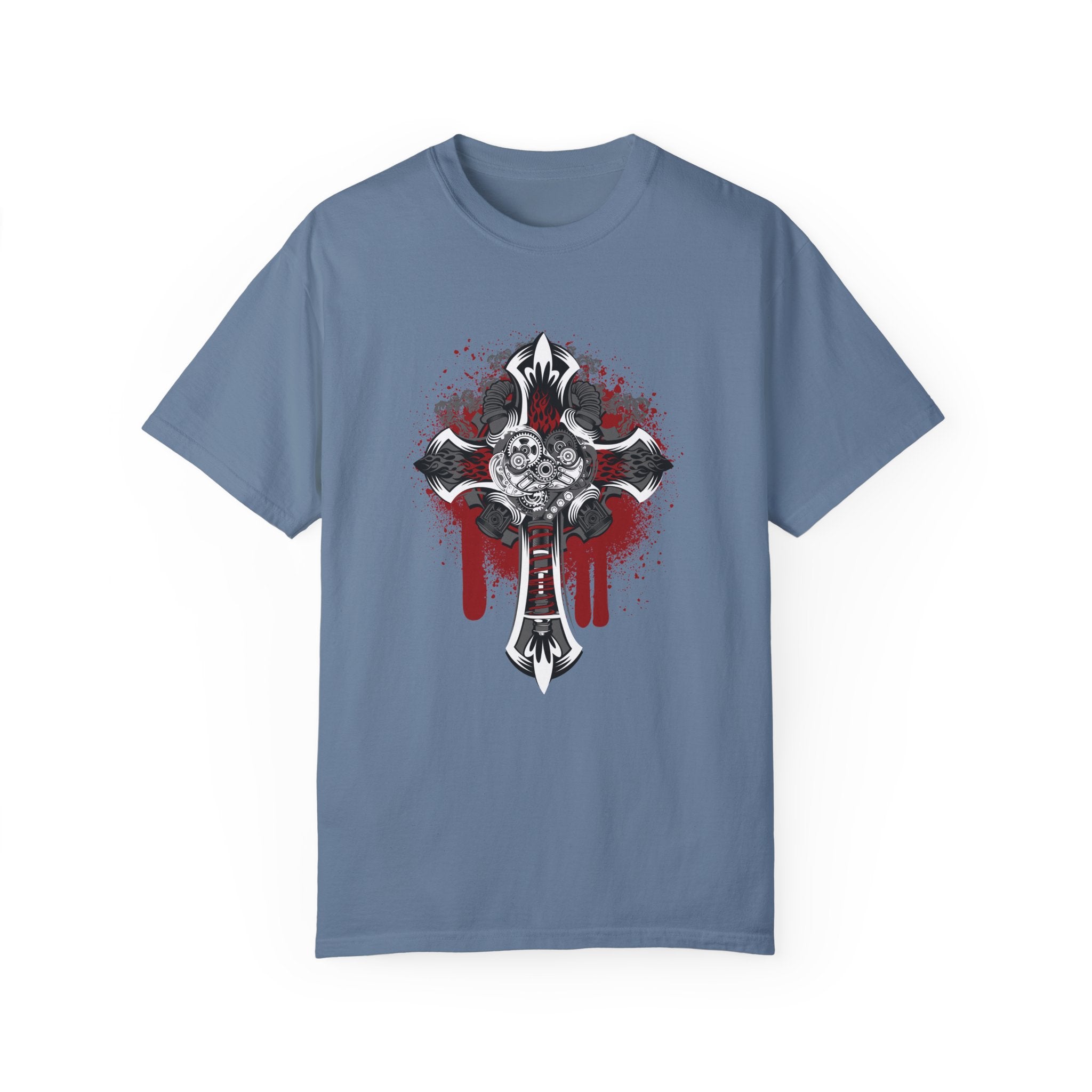 BraggerSwine Unisex Garment-Dyed T-Shirt - Steam Punk Cross