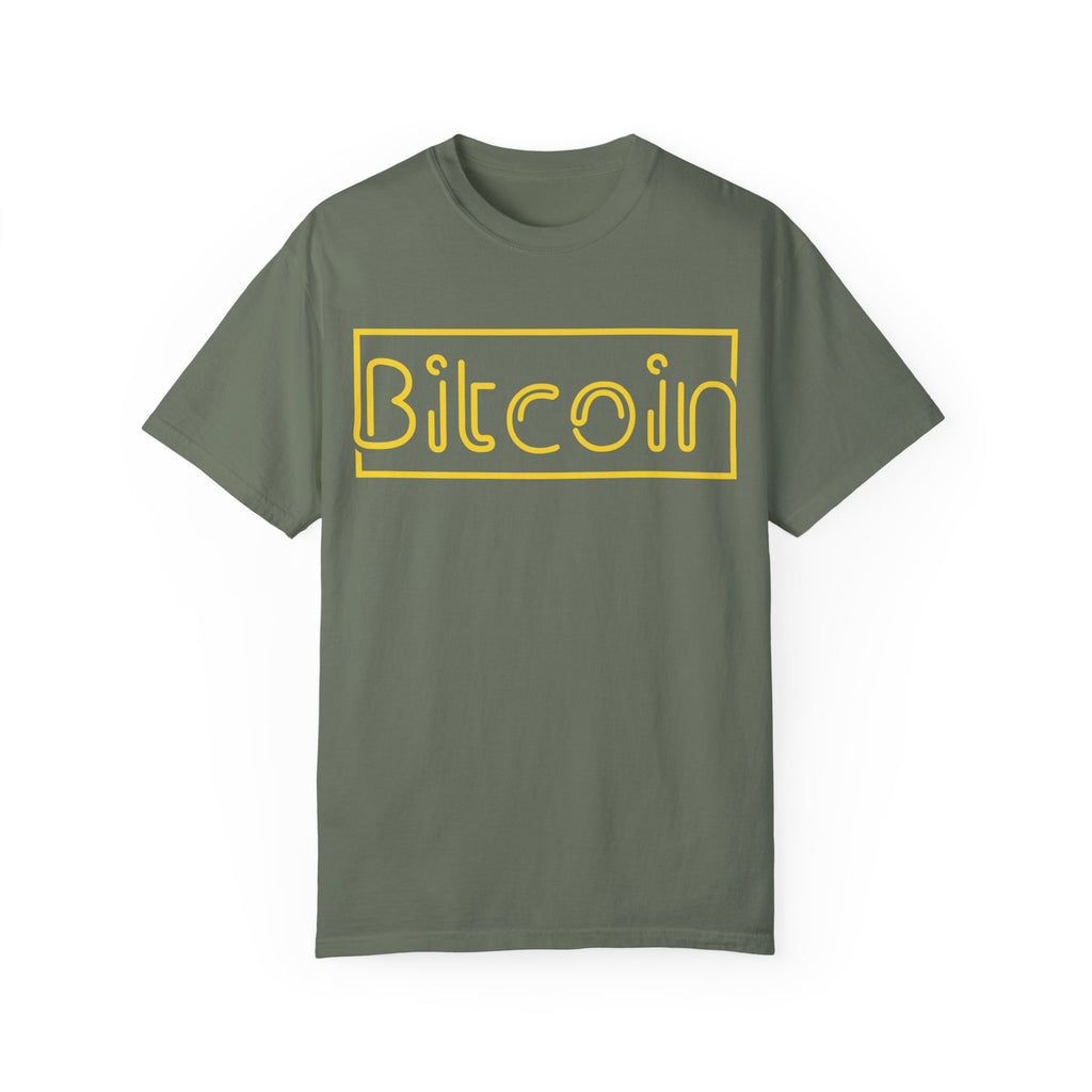 BraggerSwine Unisex Garment-Dyed T-Shirt - Bitcoin Neon