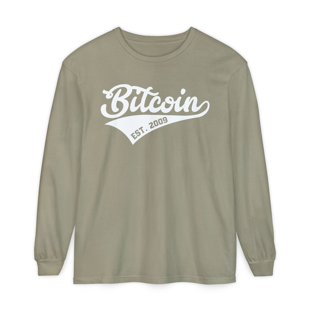 Bitcoin Est. 2009 Long Sleeve Tee — Vintage Crypto Shirt