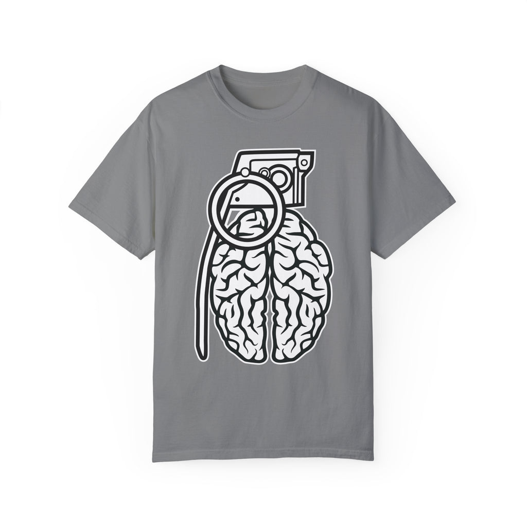 BraggerSwine Unisex Garment-Dyed T-Shirt - Grenade Brain
