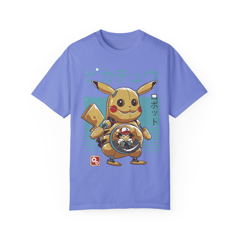 BraggerSwine Unisex Garment-Dyed T-Shirt - Ash y Pika Robot