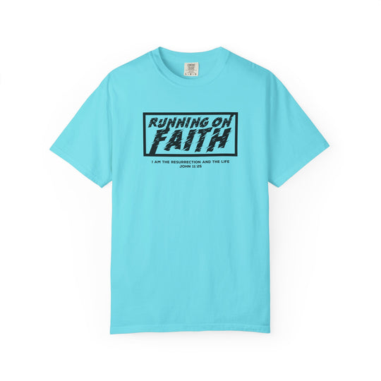 Running on Faith T-Shirt — Christian Scripture Tee (John 12:26)