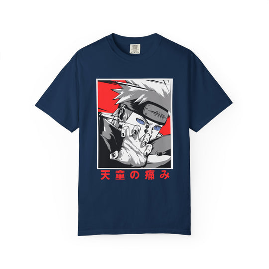 Anime-Style Pain Graphic T-Shirt — Japanese Text “天童の痛み”
