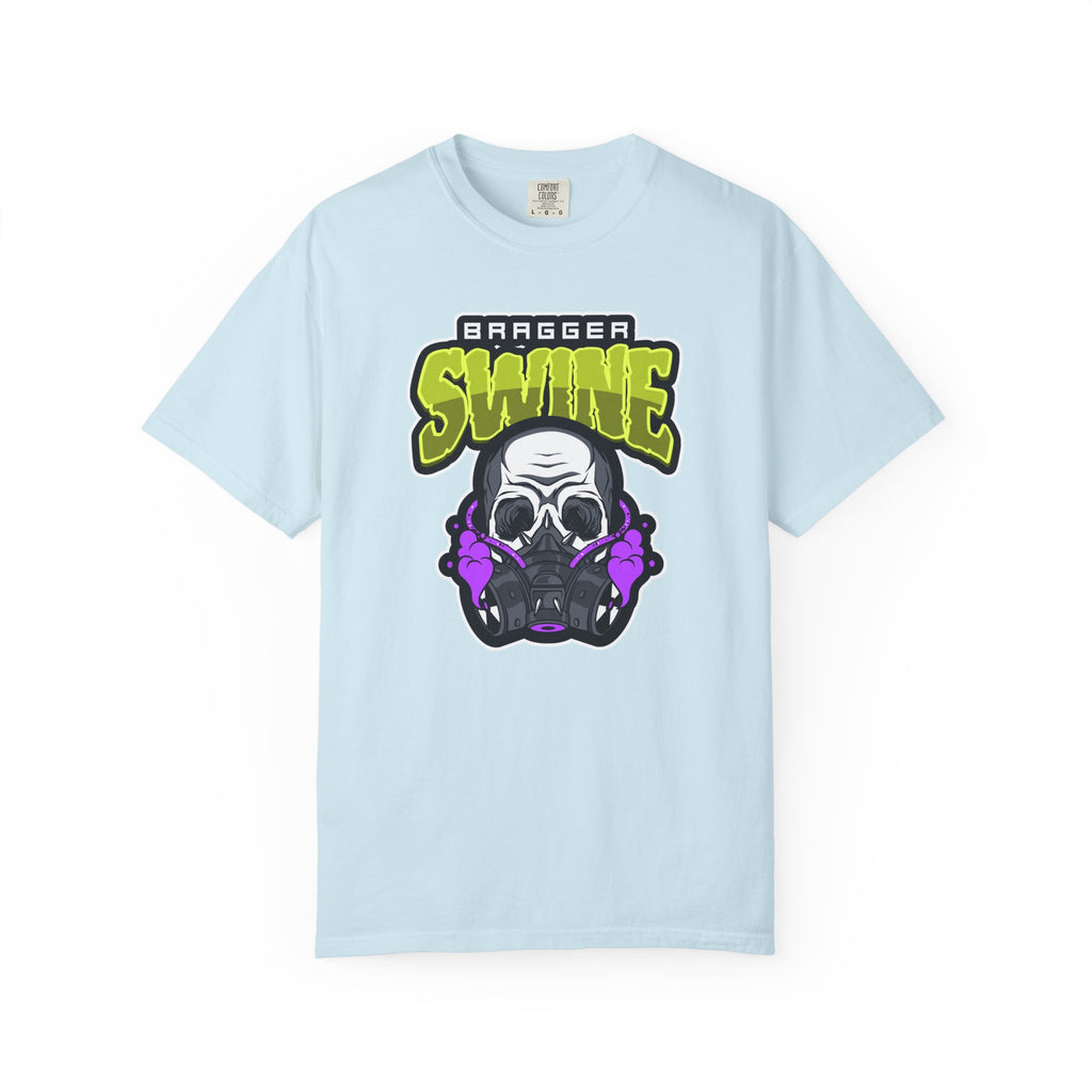 T-Shirt — 'Bragger Swine' Skull Gas Mask Graphic Tee