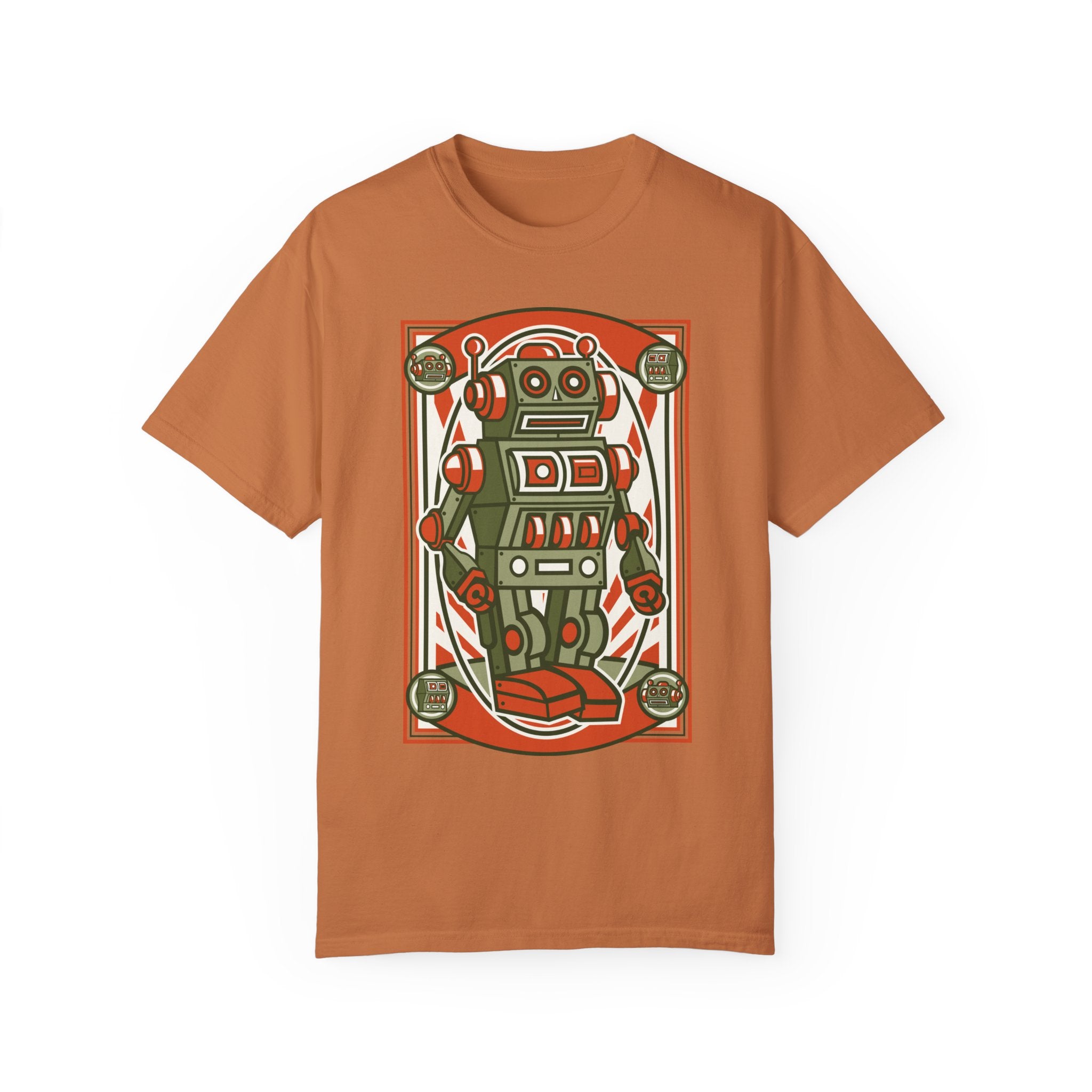 BraggerSwine Unisex Garment-Dyed T-Shirt - Vintage Robot