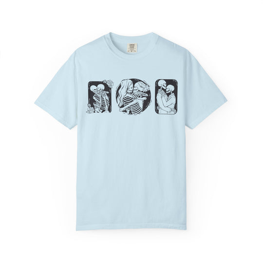 Skeleton Love Graphic T-Shirt — Vintage Gothic Couple Illustration