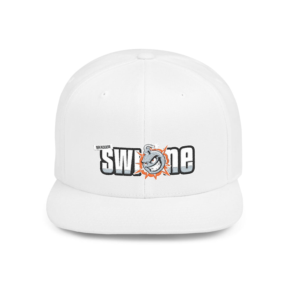 BraggerSwine Bomb Logo Flat Bill Snapback Hat
