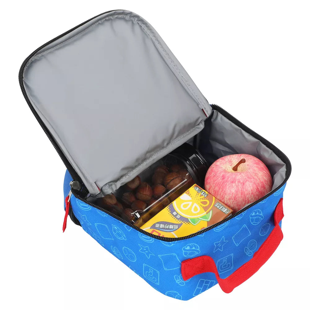 Bioworld Super Mario Bros. Square Double Compartment Insulated Lunch Box Tote