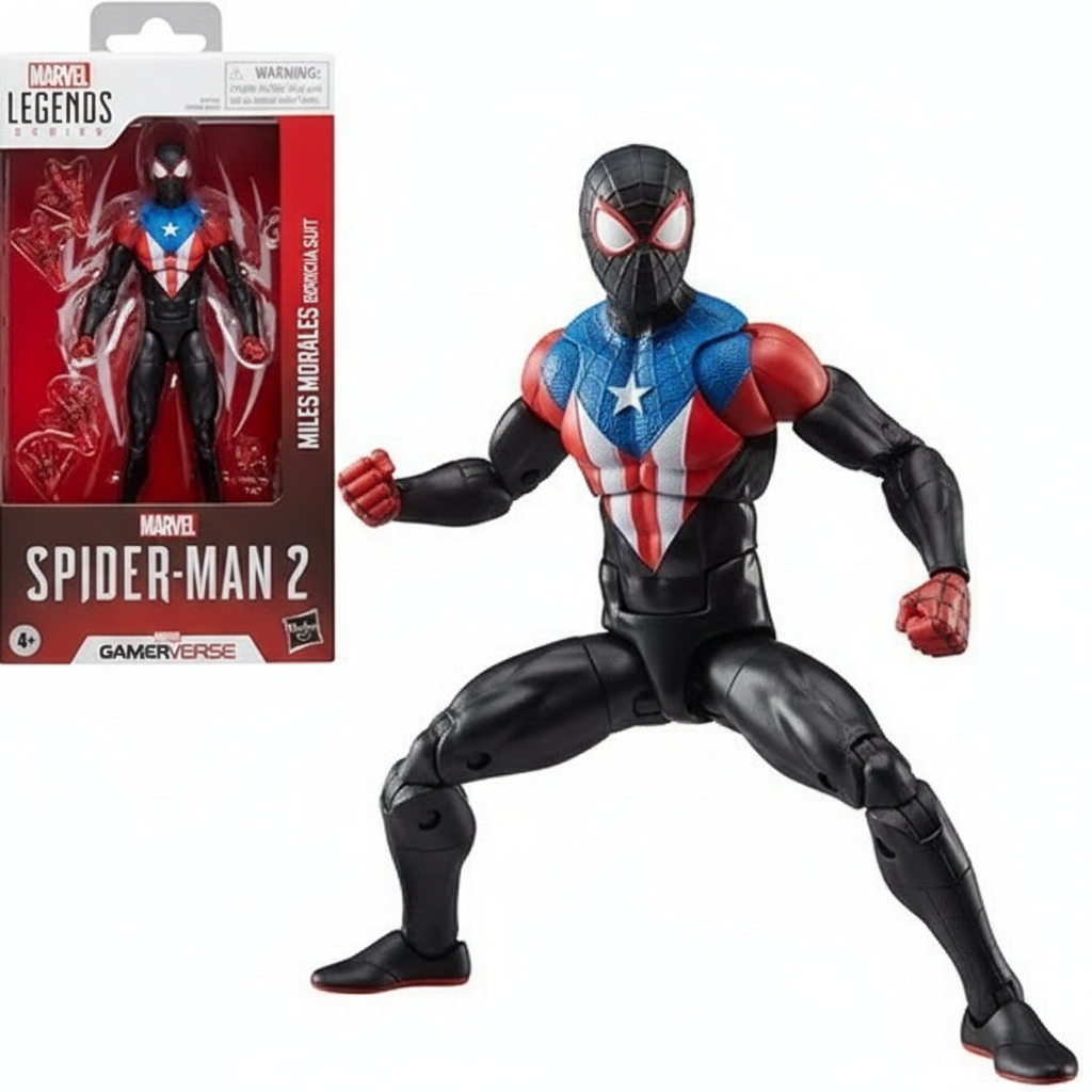 Spider-Man Marvel Legends Series GameVerse Miles Morales Boricua Suit 6-Inch Action Figure