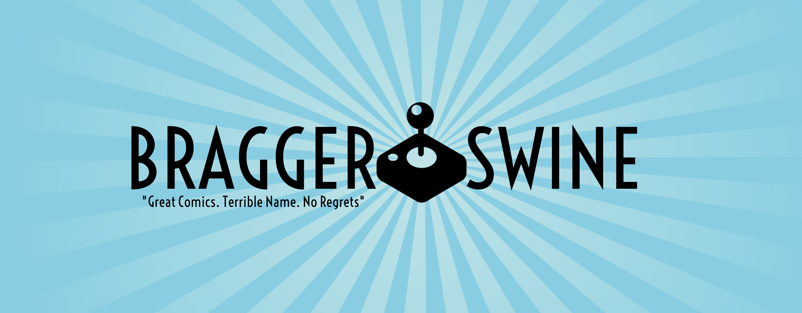 Bragger Swine logo on a blue background