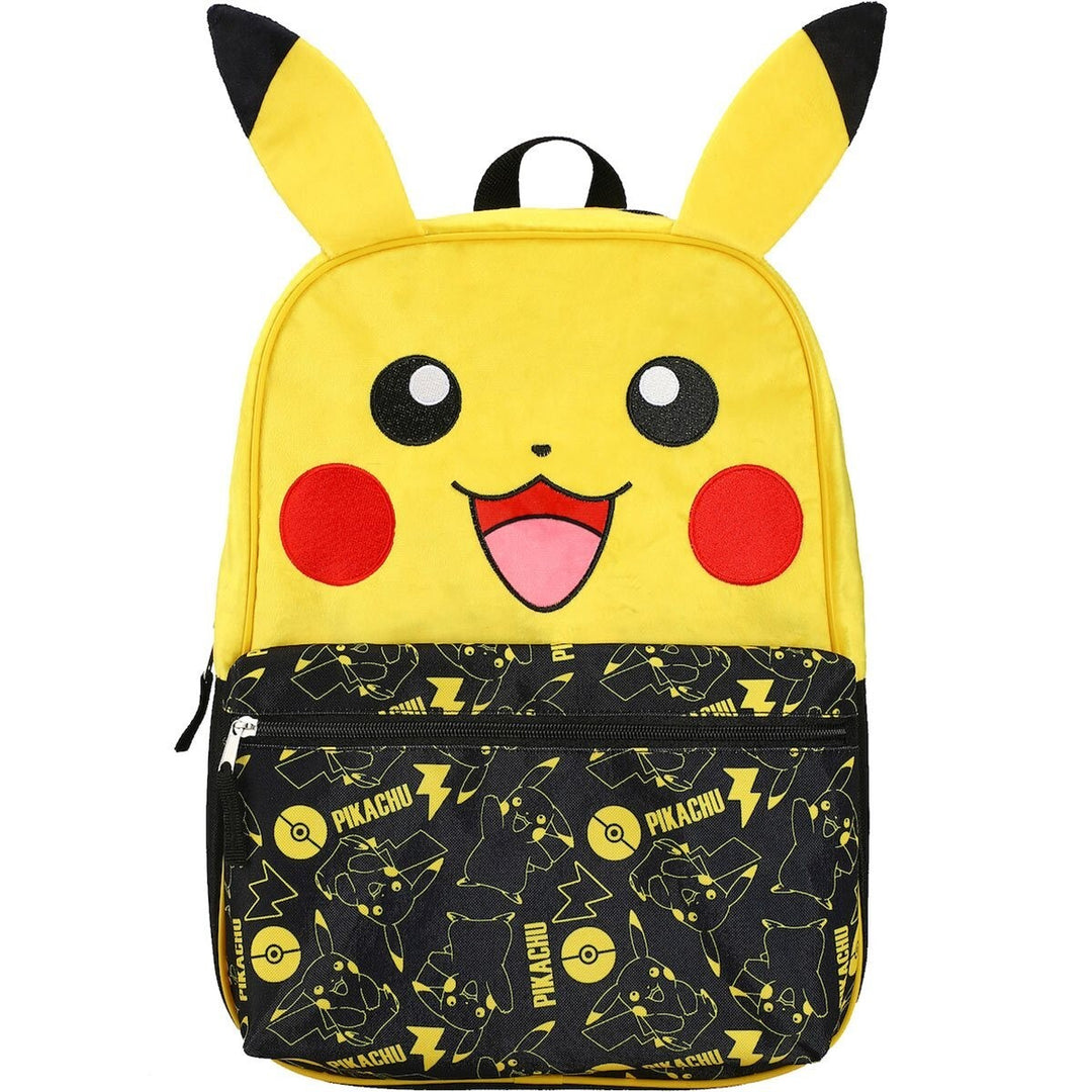 Bioworld Yellow Pokemon Pikachu Backpack 16" Zip Close Backpack