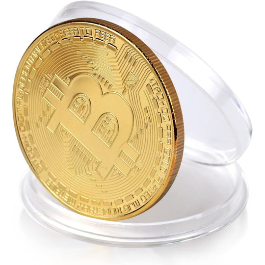 Bitcoin Commemorative Coin Gold Plated Limited Edition Coin With Case BTC