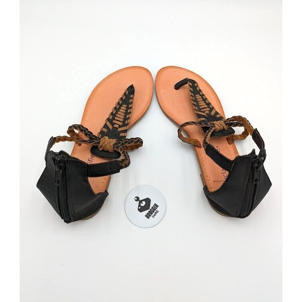 Women’s City Classified Zipper Back Brown & Black Summer Sandals Size 7 US