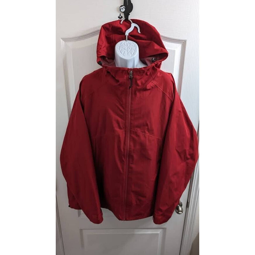 George Men's Rich Red Waterproof Outdoor Hooded Windbreaker Jacket Size 3XL