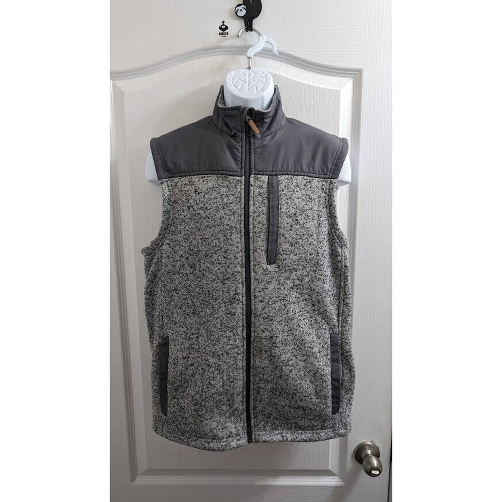 George Men's Sleeveless Full Zip Relaxed Fit Grey Vest Size Medium (38-40)