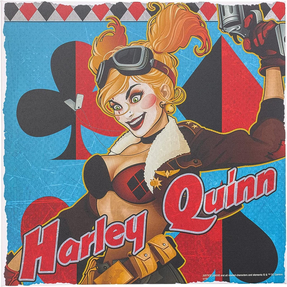 DC Comics Wonder Woman and Harley Quinn Canvas Wall Art, 12 x 12 (2 Pic Bundle)